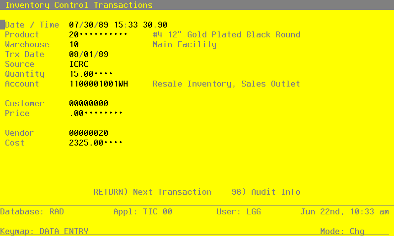 The Recovery Processing Material Requisitions Screen