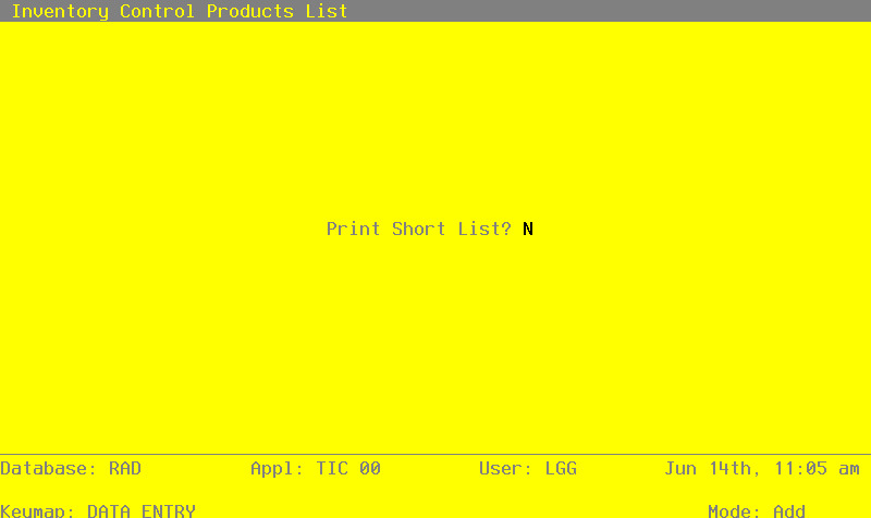 The Purchase Orders Products List Screen