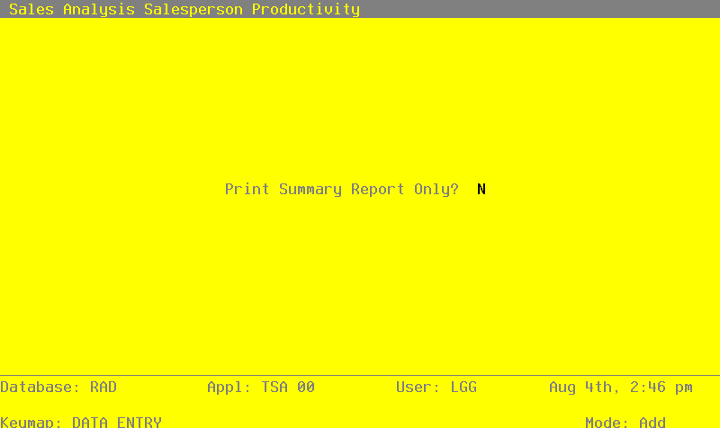 The Salesperson Productivity Screen