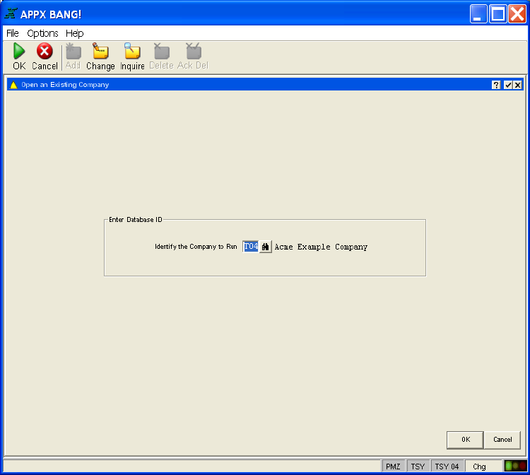 Select Database Screen